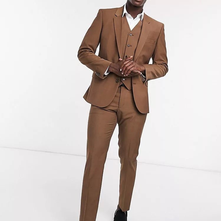 ASMPN011 ASOS pánske elegantné nohavice hnedá – Obrázok 2