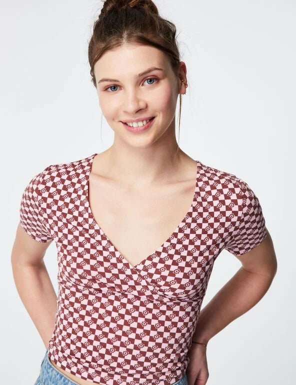DCMJWTS043_3_jpg Jennyfer dámsky bavlnený crop top (krátke letné tričko) – fialová – Obrázok 3