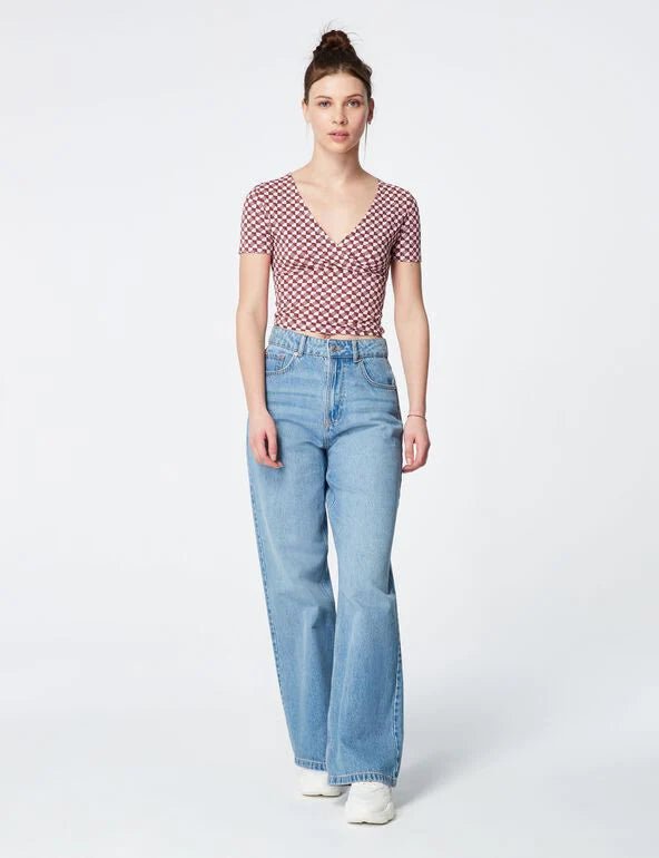 DCMJWTS043_4_jpg Jennyfer dámsky bavlnený crop top (krátke letné tričko) – fialová – Obrázok 2