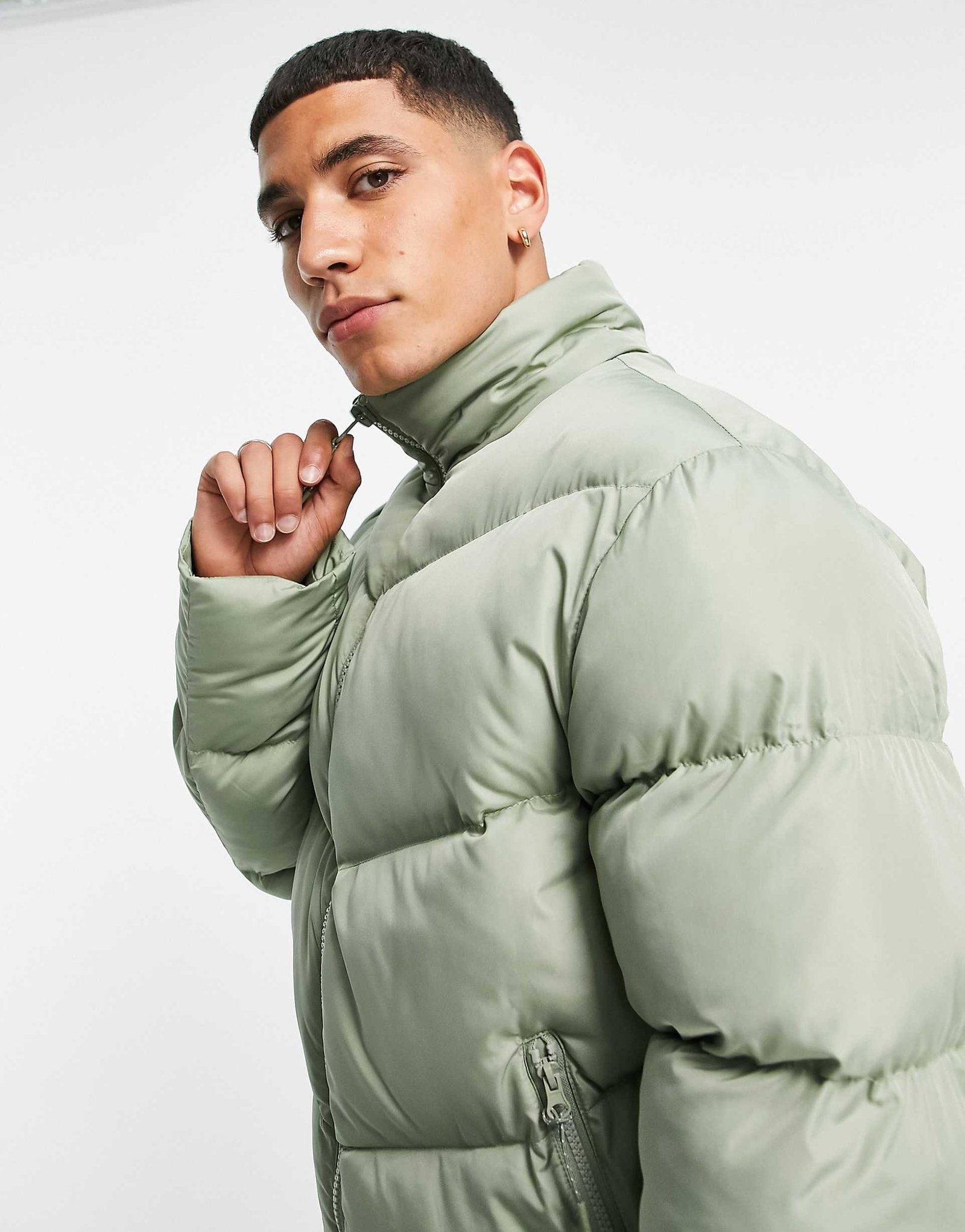 IMG_0862 ASOS pánska oversized zateplená bunda zelená – Obrázok 2