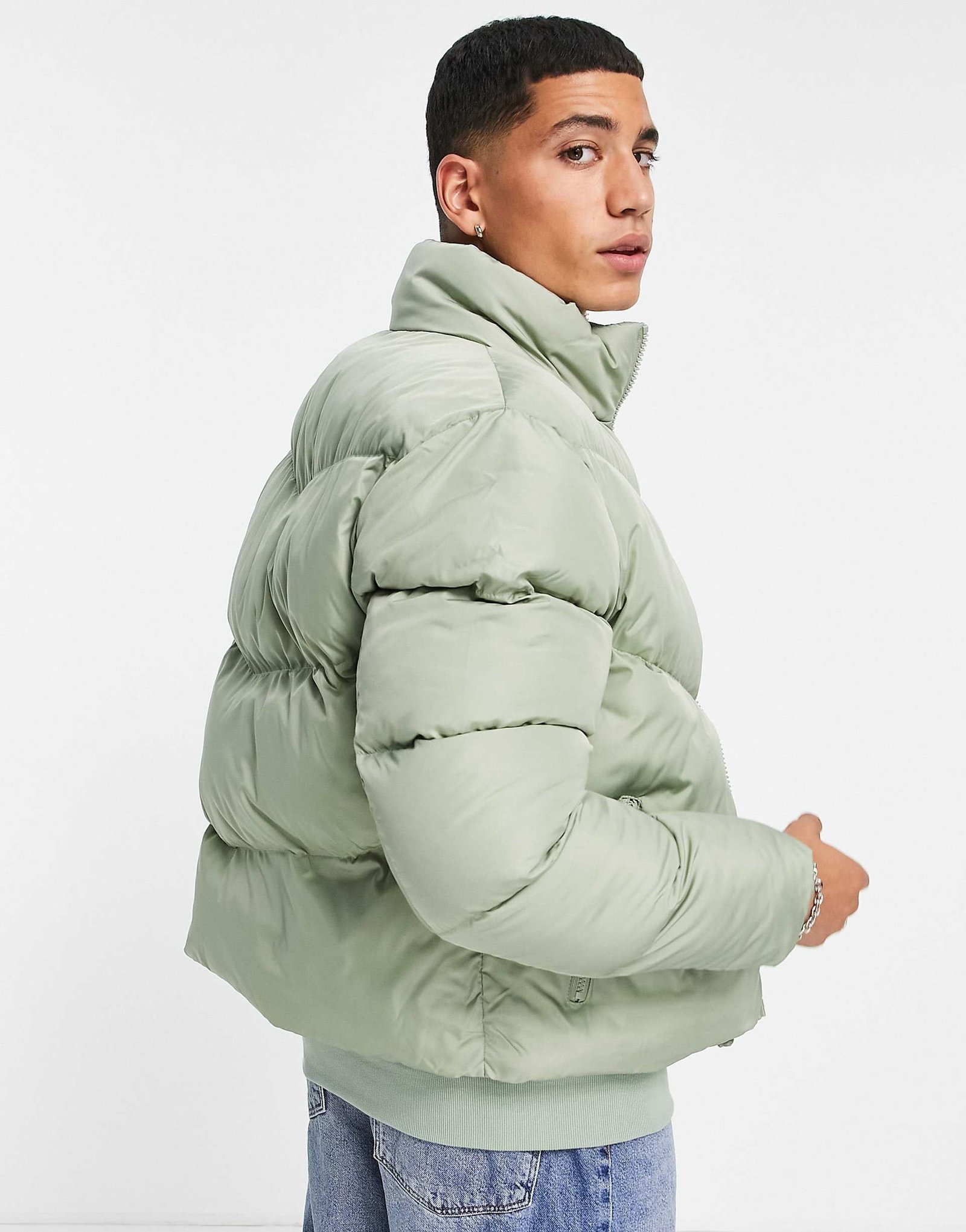 IMG_0863 ASOS pánska oversized zateplená bunda zelená – Obrázok 3