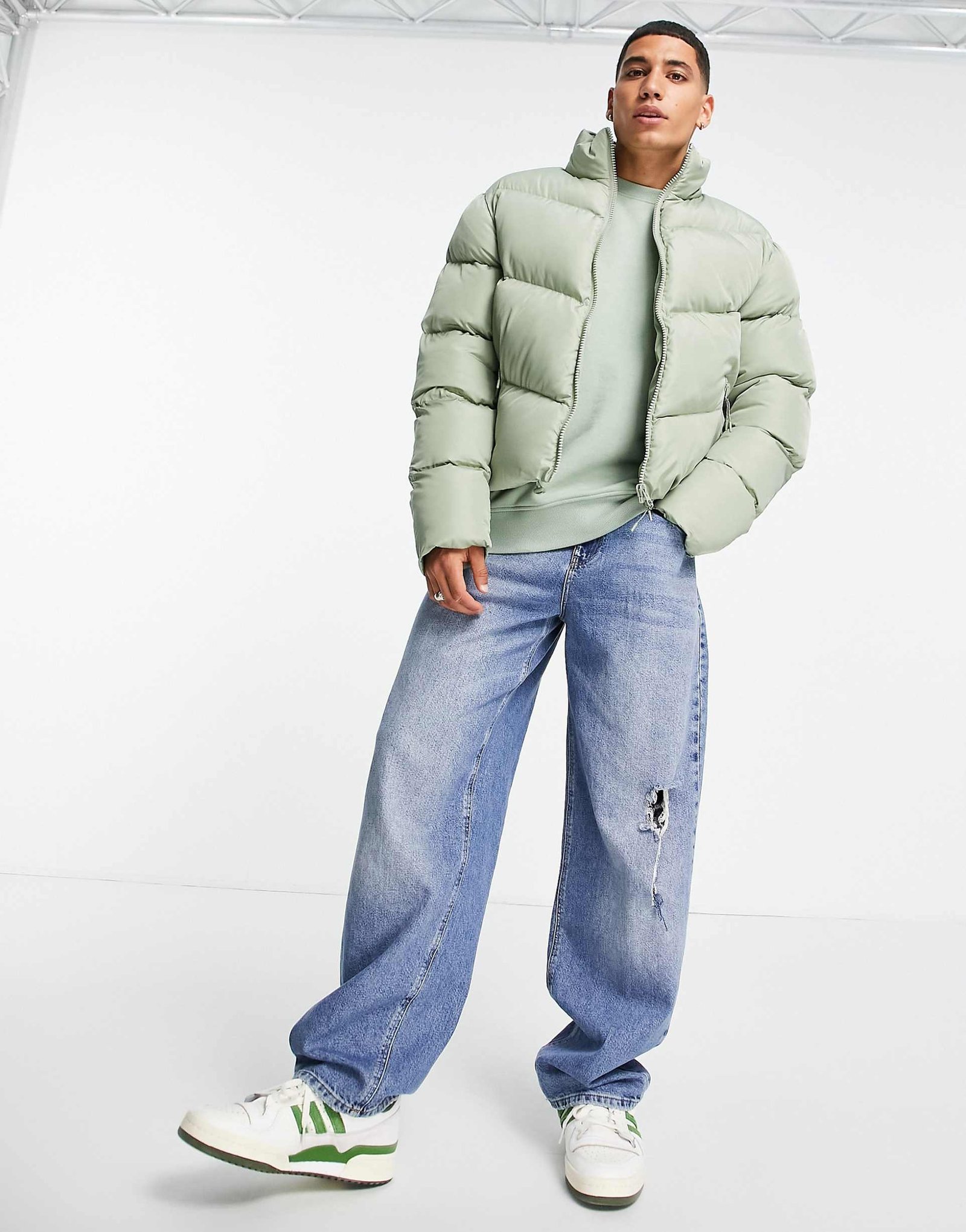 IMG_0864 ASOS pánska oversized zateplená bunda zelená – Obrázok 4