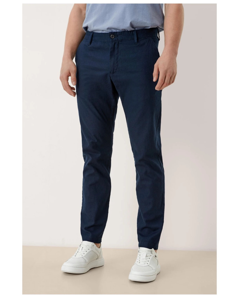 Domov s. Oliver pánske elegantné chino nohavice modrá