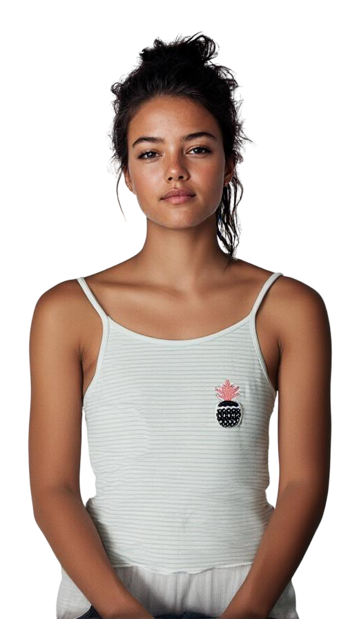 IMG_6605 Jennyfer dámsky crop top (krátke letné tričko) z viskózy – pásiky zelená