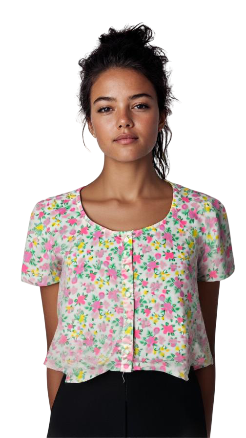 IMG_6631 Jennyfer dámsky bavlnený crop top (krátke letné tričko) – kvietkovaný vzor