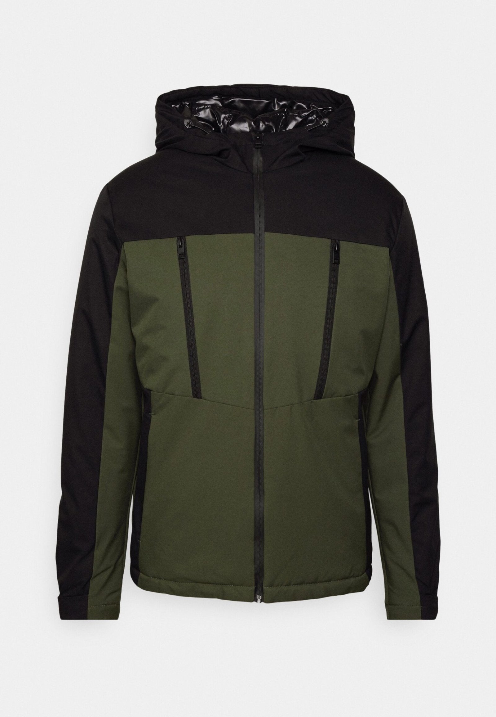 IMG_6990-1 Jack&Jones pánska teplo podšitá outdoor bunda s kapucňou zeleno-čierna – Obrázok 5