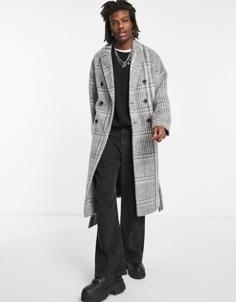 Domov ASOS kockovaný oversized pánsky kabát