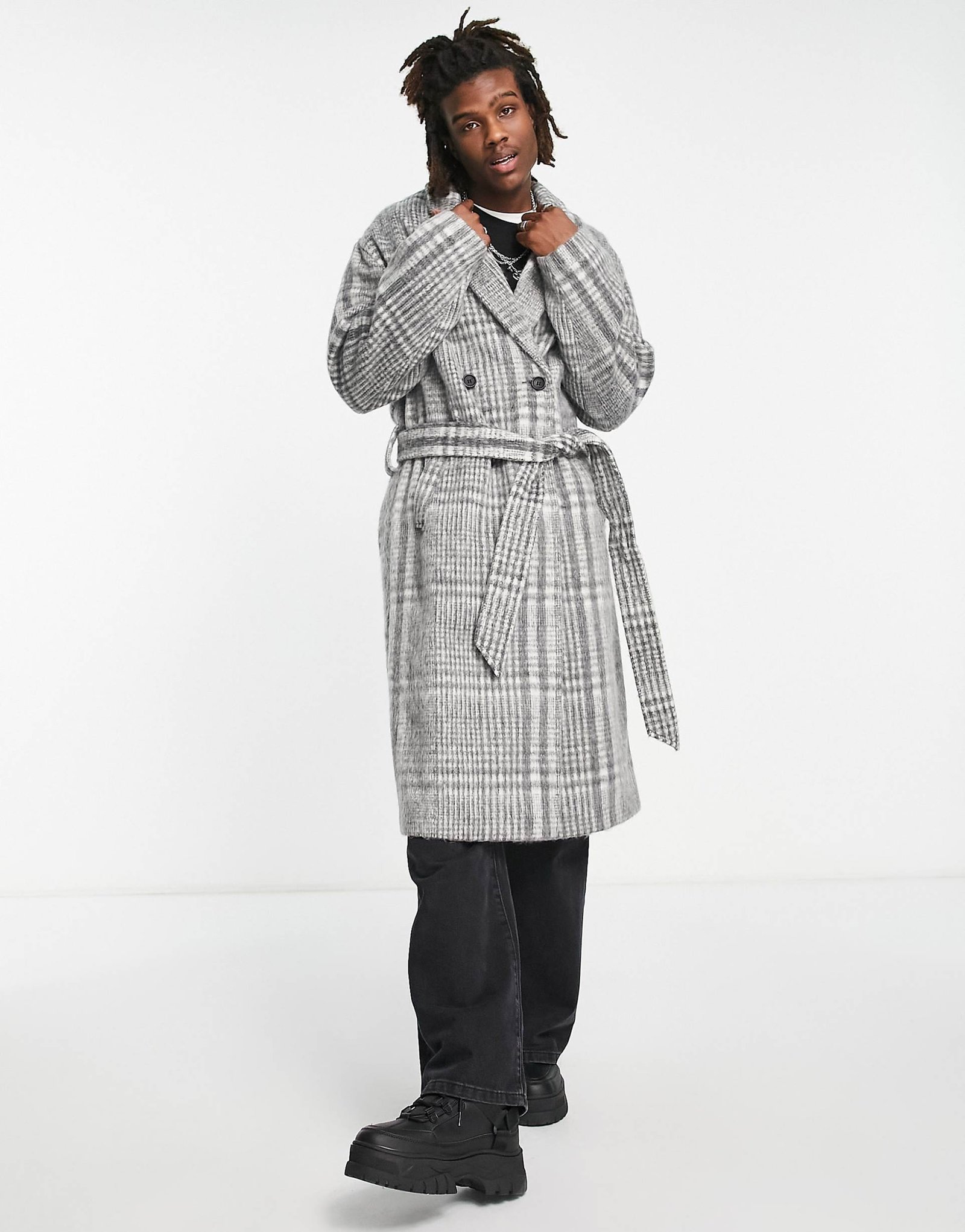 IMG_7347-1 ASOS kockovaný oversized pánsky kabát – Obrázok 4