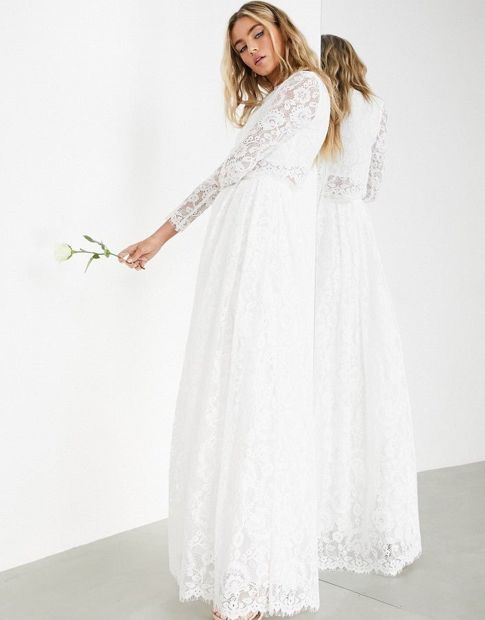asos-edition-grace-lace-crop-top-wedding-dress_3 ASOS svadobné šaty vo farbe biela Grace – Obrázok 6