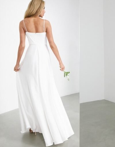 asos-edition-rosie-satin-cami-wedding-dress-with-square-neck-ivory1-e1611582918636 ASOS svadobné šaty vo farbe biela model Rosie – Obrázok 3