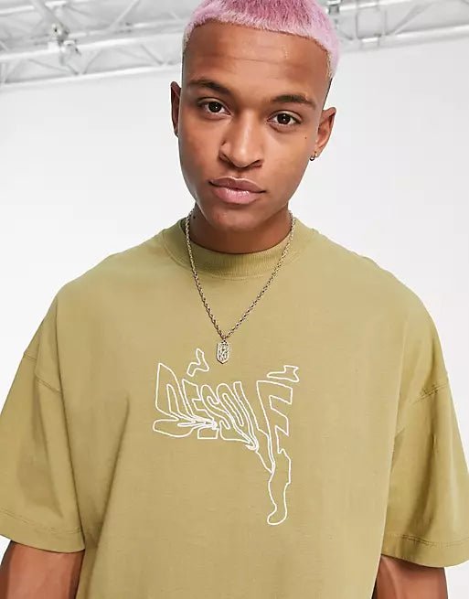 asos_8de6b188-8ba1-4f2a-8367-eae740dd5e7e ASOS khaki pánske tričko s krátkym rukávom – Obrázok 3