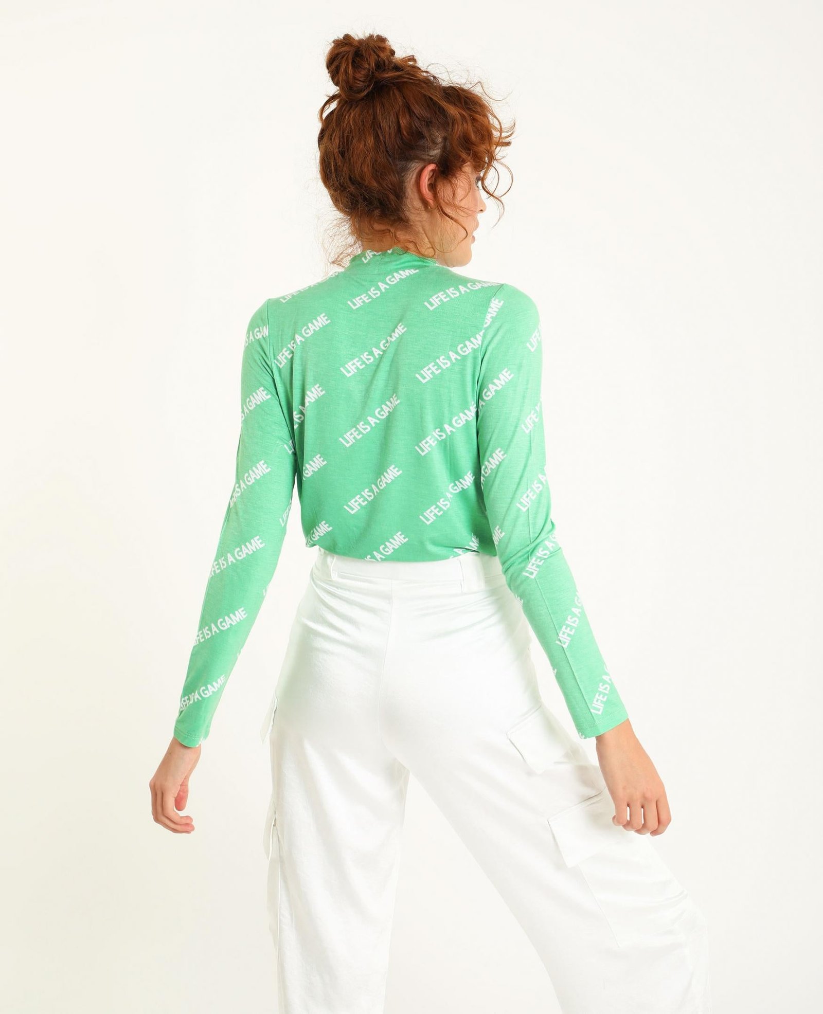 camiseta-de-manga-larga-verde-mujer-camiseta-top-pimkie_1 PIMKIE dámske tričko s dlhým rukávom na jeseň/zima z viskózy – zelená – Obrázok 4