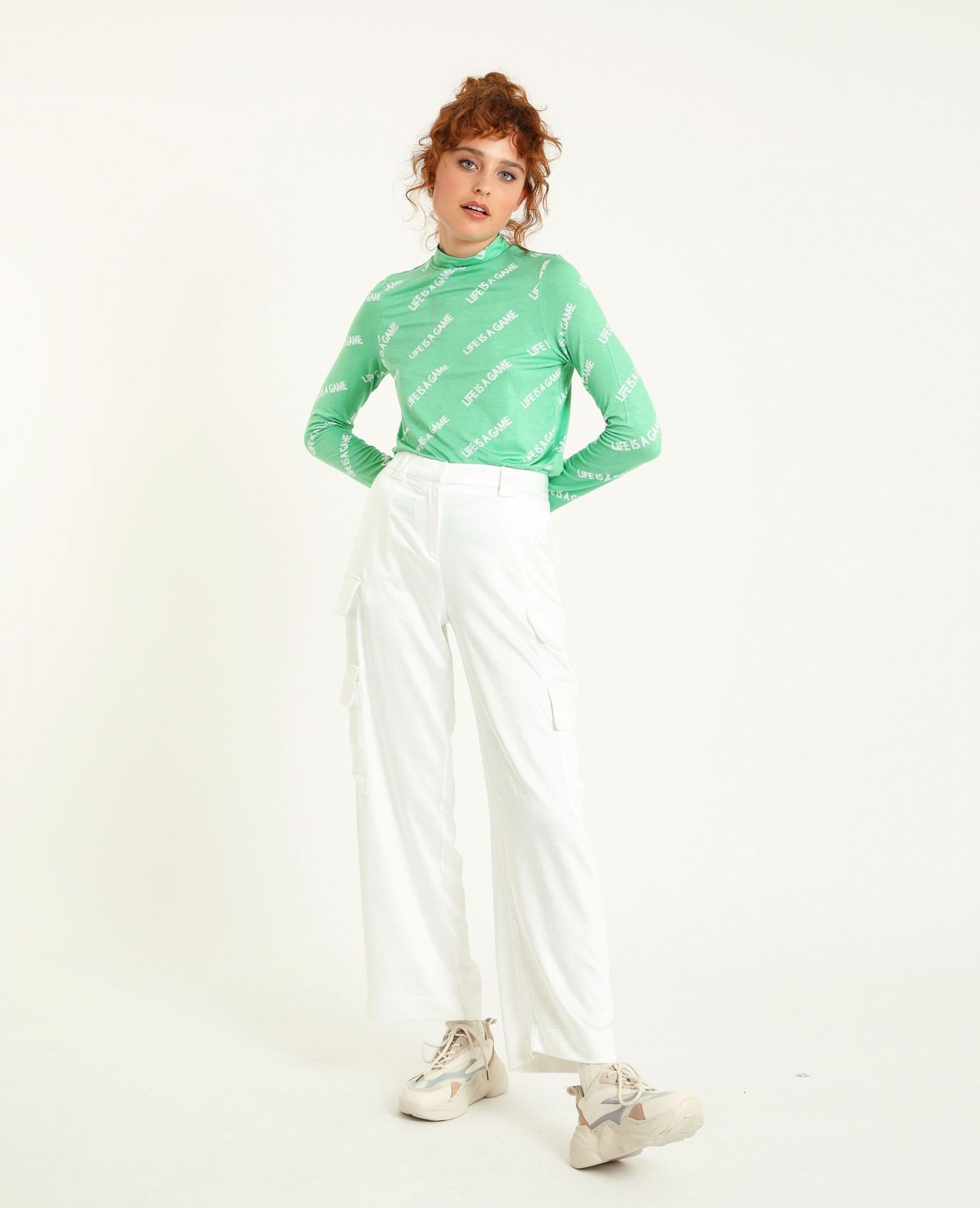 camiseta-de-manga-larga-verde-mujer-camiseta-top-pimkie_2 PIMKIE dámske tričko s dlhým rukávom na jeseň/zima z viskózy – zelená – Obrázok 3