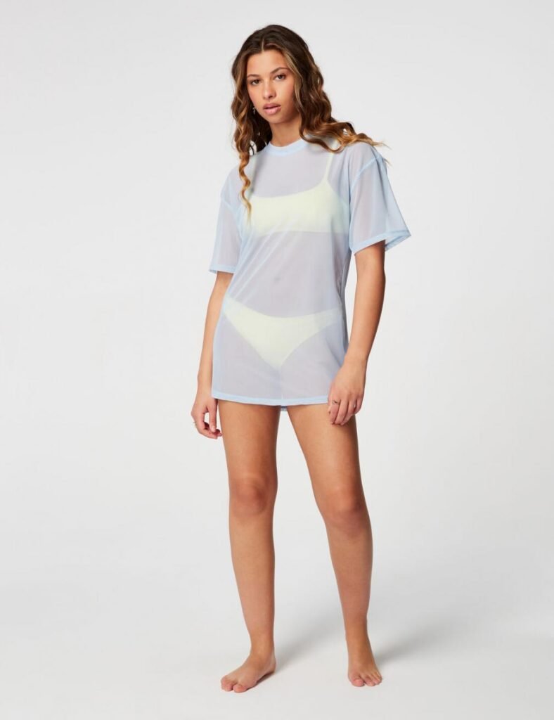 Domov Femme Tee Shirt Long En Mesh Bleu Maillots De Bain Jennyfer 2 788x1024