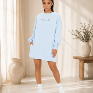 mikinove saty oversized modre