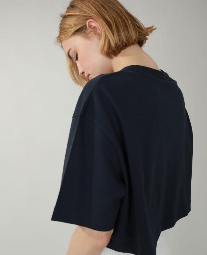 pimkie-cropped-t-shirt-navy-blue-womens-t-shirt-top_5 PIMKIE dámske oversize crop bavlnené tričko na leto – čierna – Obrázok 7