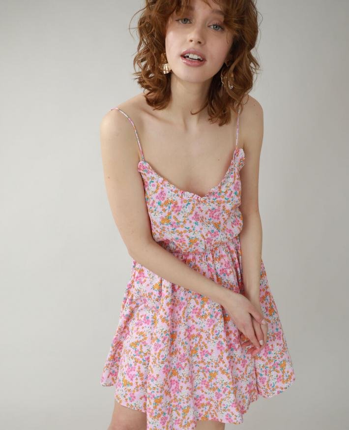 pimkie-flowery-dress-pink-womens-dress PIMKIE ružové mini dámske šaty – Obrázok 4