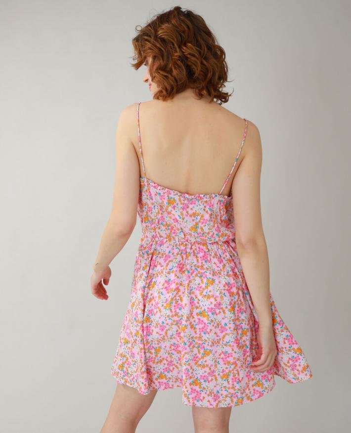 pimkie-flowery-dress-pink-womens-dress_1 PIMKIE ružové mini dámske šaty – Obrázok 5