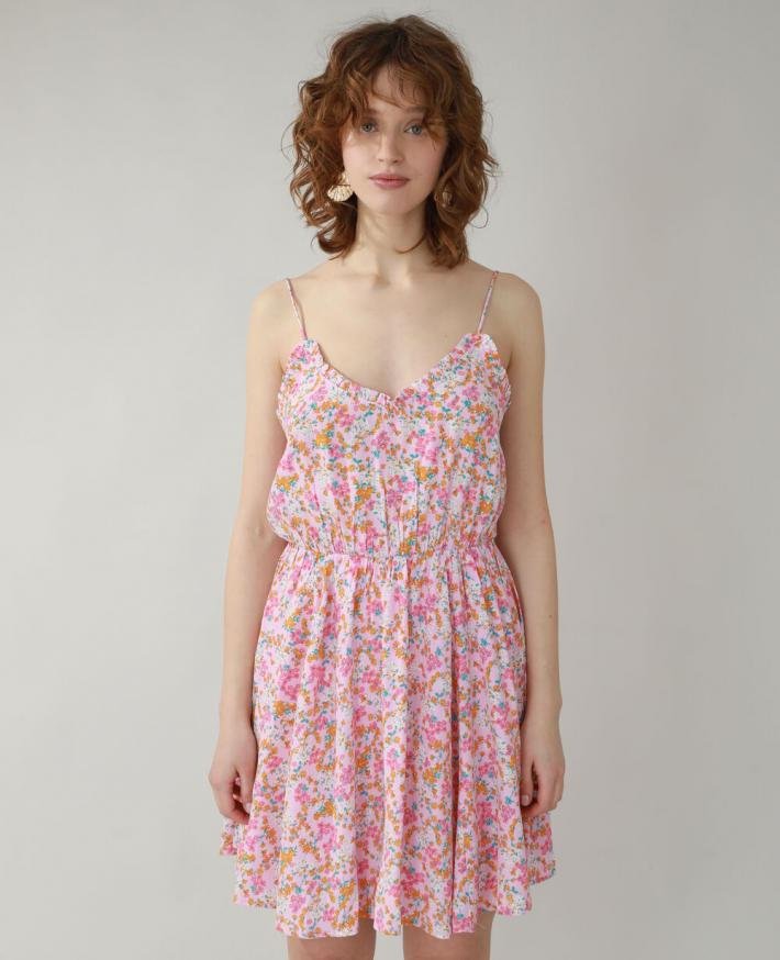 pimkie-flowery-dress-pink-womens-dress_3 PIMKIE ružové mini dámske šaty – Obrázok 2